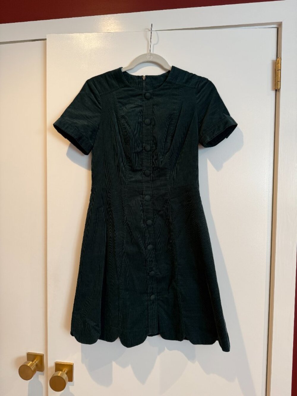 Gal Meets Glam Michelle mini dress green corduroy